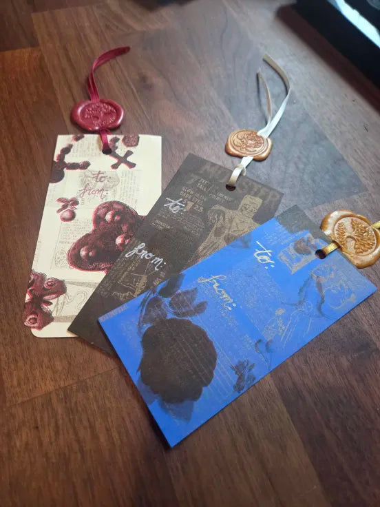 Riso and Wax Seal Gift Tags