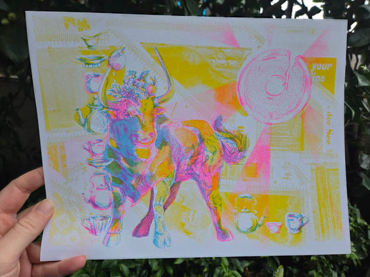 Taurus - Limited Edition Risograph Print