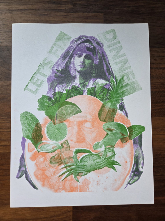 Judith: Girl Dinner - Limited Edition Risograph Print